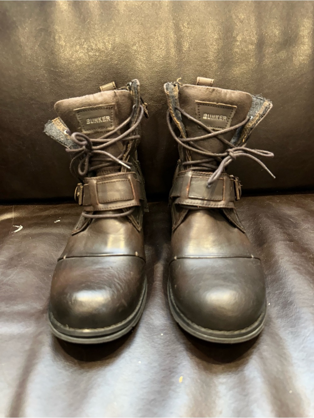 Bunker Booty Brown Leather Lace-Up Boots - US7.5